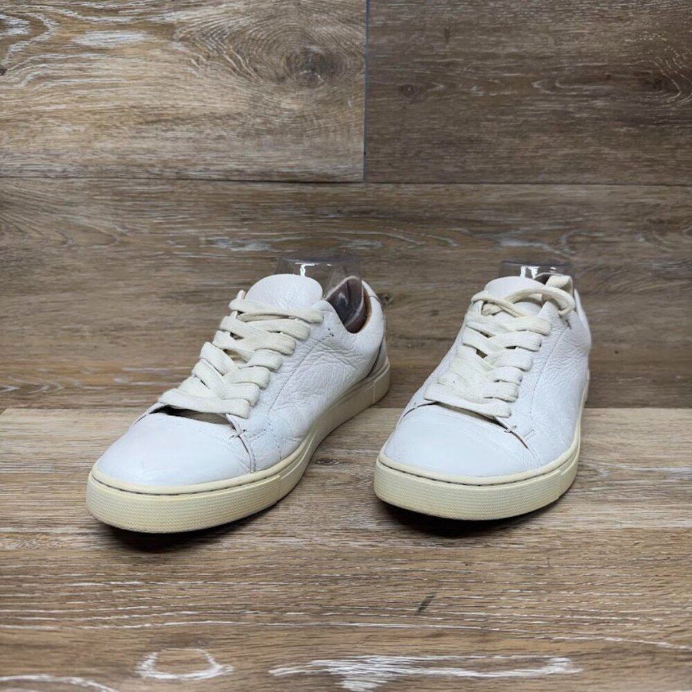 Frye Ivy Court White Leather Low Lace Sneakers Women's Size 9